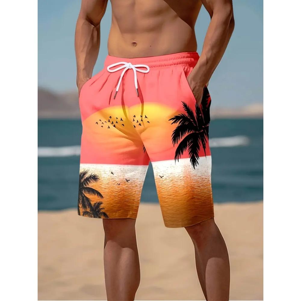 3D Cocoanut Trees Printing Beach Shorts Palm Tree Graphic Board Shorts For Men Summer New Harajuku Hawaiian Cool Swimming Trunks