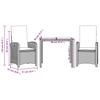 3 Piece Outdoor Dining Set with Cushions Black Poly Rattan