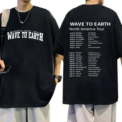 Wave To Earth Cat World Tour Album Tshirt Mens  Womens Extra Large Y2k Thick Cotton Fashion Short Sleeve Tshirt