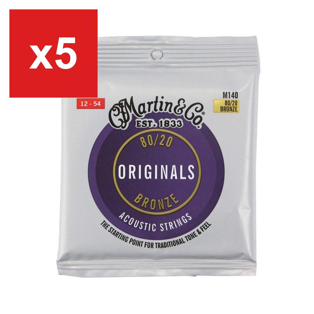 Acoustic Guitar Strings Martin M140 Light 12-54, 3-Set Pack