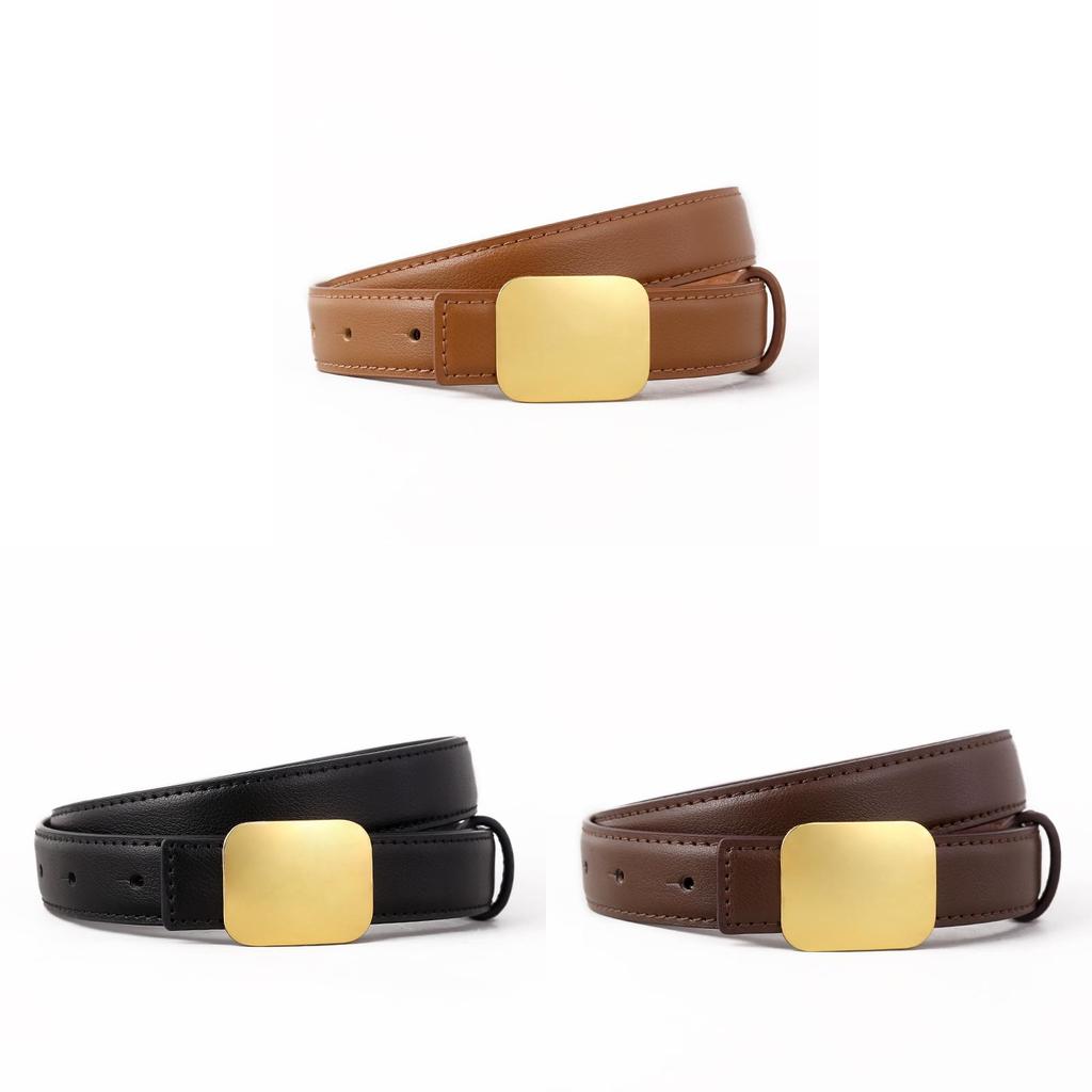 Womens Leather Belt With Alloy Buckle For Dress And Pants Casual Wear