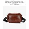 New Adjustable Belt Chest Bag - Glossy Leather Square Waist Pack Retro Phone Pouch for Hands-Free Stylish Carry