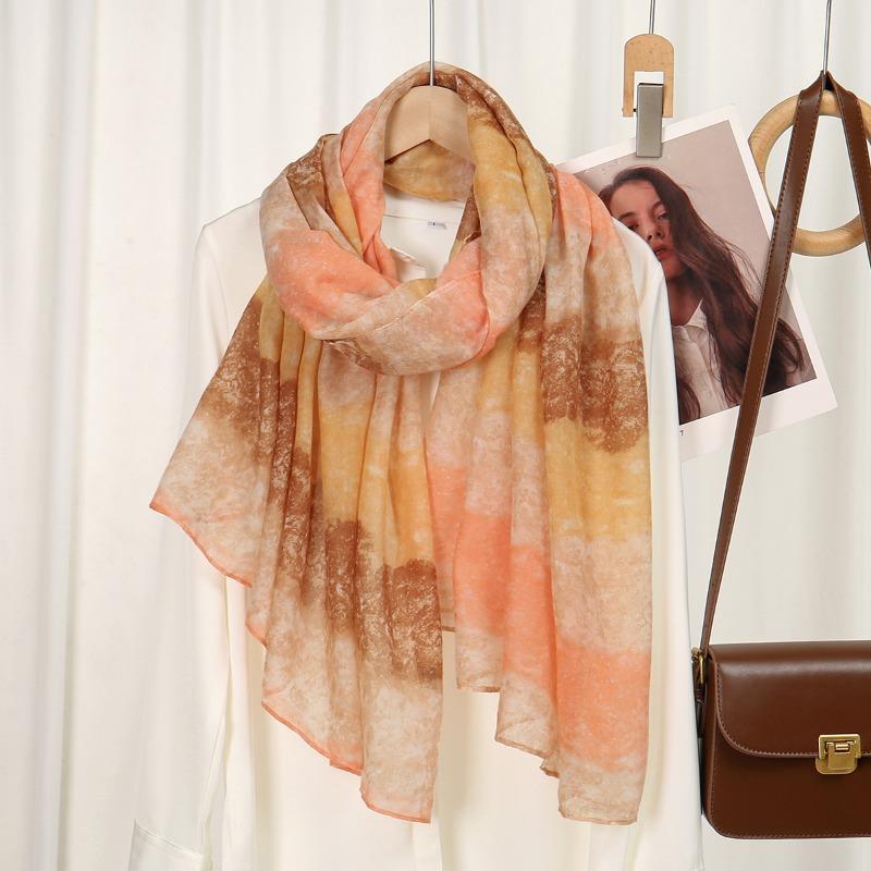 New cotton and linen feel floral scarf Yunnan Lijiang travel fresh flower summer outer shawl decorative yarn