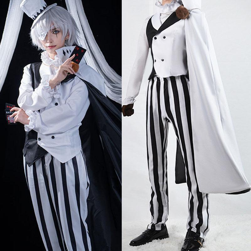 Bungo Stray Dogs Nikolai Gogol Cosplay Costume Hat Wig Season 4 Cloak White Black Uniform Wig Anime Hunter Dogs Halloween Costum
