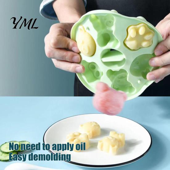 Nonstick Cake Decorating Tools Silicone Bear Mold, Steamer Safe Food Baking Pan for Kids, Bakery Equipment Home Non Stick Reusable Heatproof