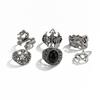 Punk Gemstone Skull Ring Set for Men High-End Hip-Hop Niche Dragon-Shaped Ring Men's Jewelry