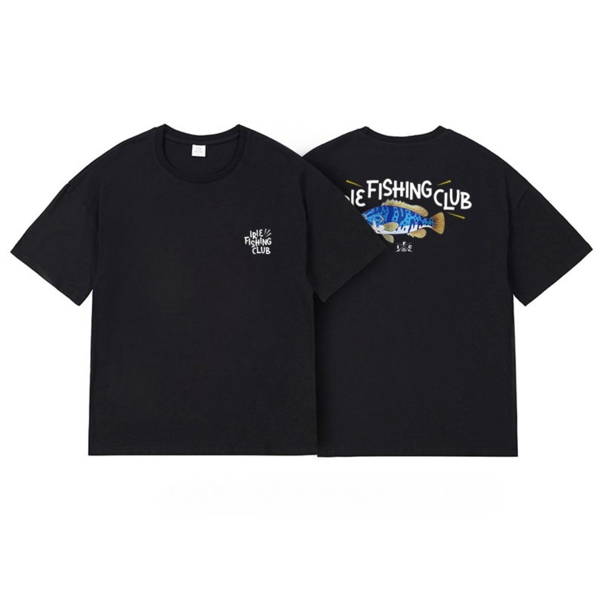 

IFC IRIE FISHING CLUB Tuna Lure Fishing Guy Cultural Signage American Short-Sleeved Unisex s T-shirts Fashionable Versatile S