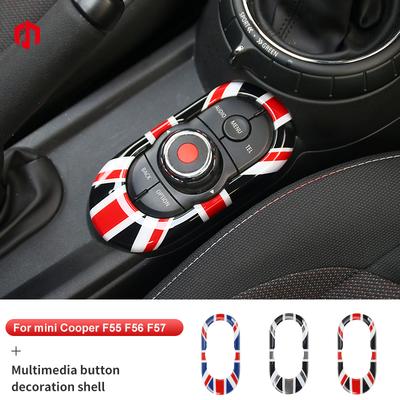 Tampa Decorativa Adesiva para Painel de Botão de Controle Shell Para MINI Cooper F56 F55 F57 Adesivo para Centro Multimídia do Carro Acessórios de Interior