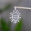 Labradorite Gemstone Evil Eye Sun Pendant 925 Sterling Silver Handmade Jewelry Unisex Pendant