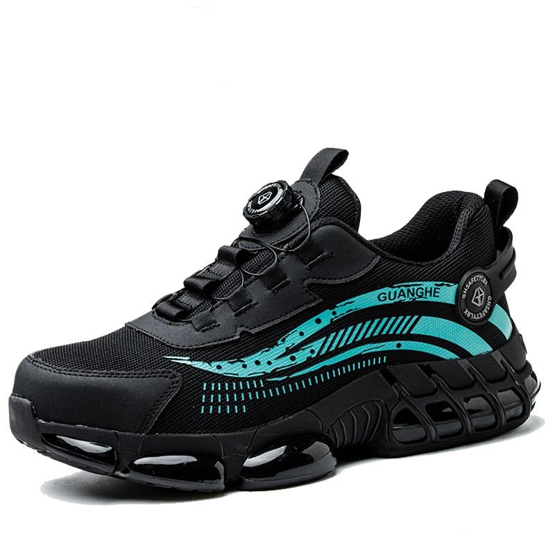 Sicherheitsschuhe Herren Damen Stahlkappe Arbeitsschuhe Leichte Drehknopf Anti-Smash Schutz Sneakers Arbeitssicherheitsstiefel