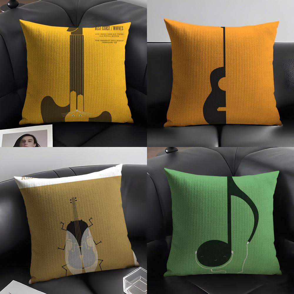 2 Abstract Quirky Musical Note Patterns Pillow Case Home Living Room Decoration Linen Pillowcover Pillow Cases Cushion Cover