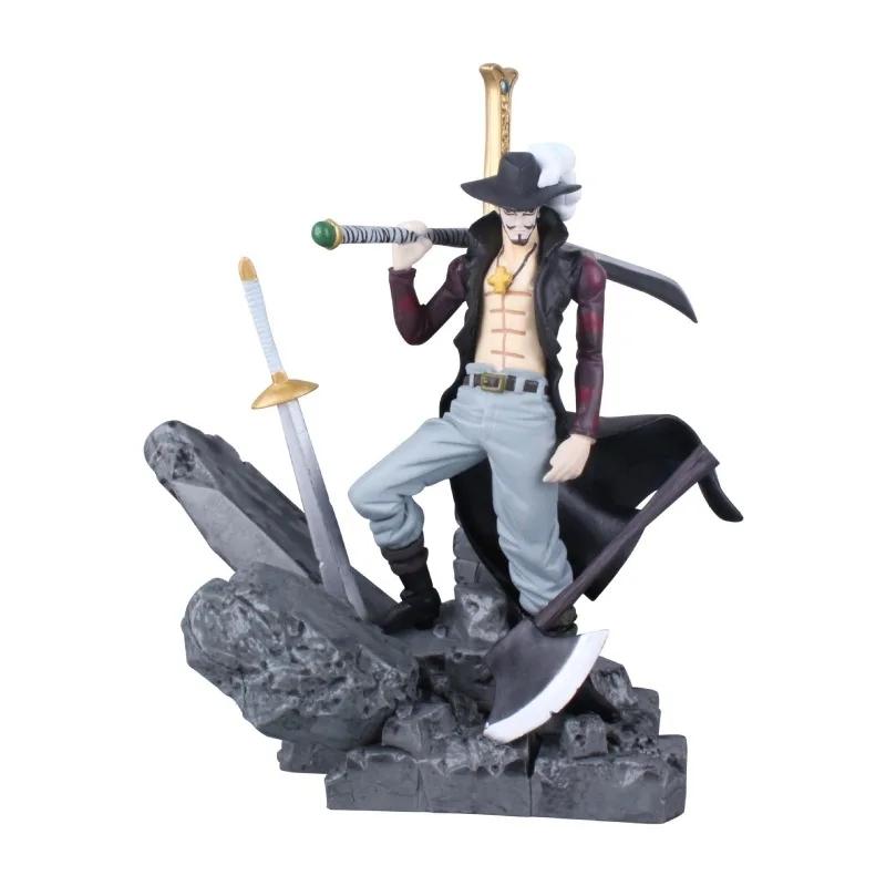 Figuras de Anime de una pieza de 14CM, Dracule Mihawk, figura de acción de batalla decisiva superior, modelo de juguete de PVC,