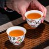 1 Pc Palace Ceramic Teacup Hand Painted Flowers Tea Bowl Handmade Tea Cup Tie Guanyin Pu'er Home white Porcelain Tea Set 60ml