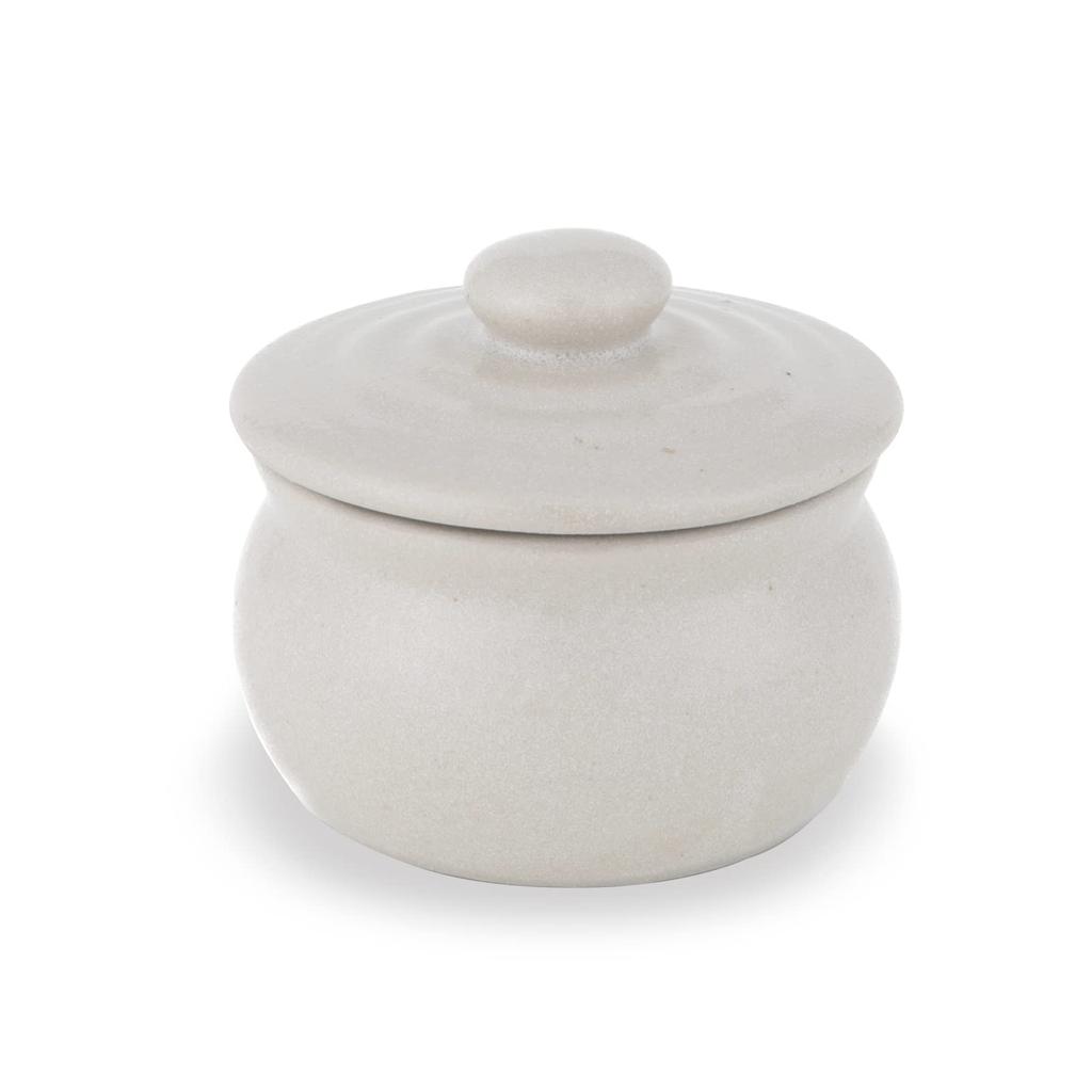 Yamanaka Pottery Zelkova Kiln Jar with Lid Japanese Pottery Storage Canister Made in Takada Diatomaceous Negative Umeboshi Tea Tea Leaves (White -