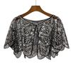 Mesh Sequins Shawls Blingbling Short Cape Elegant Sequins Poncho Coat  Girl