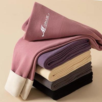 Autumn and Winter Fleece Thickened Leggings Derong Autumn Pants Are Worn By Women Inside and Outside Slim Casual High-waisted Tight Warm Pants