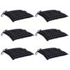 Chair Cushions 6 Pcs Black Checkered Pattern 50x50x7 Cm Oxford Fabric