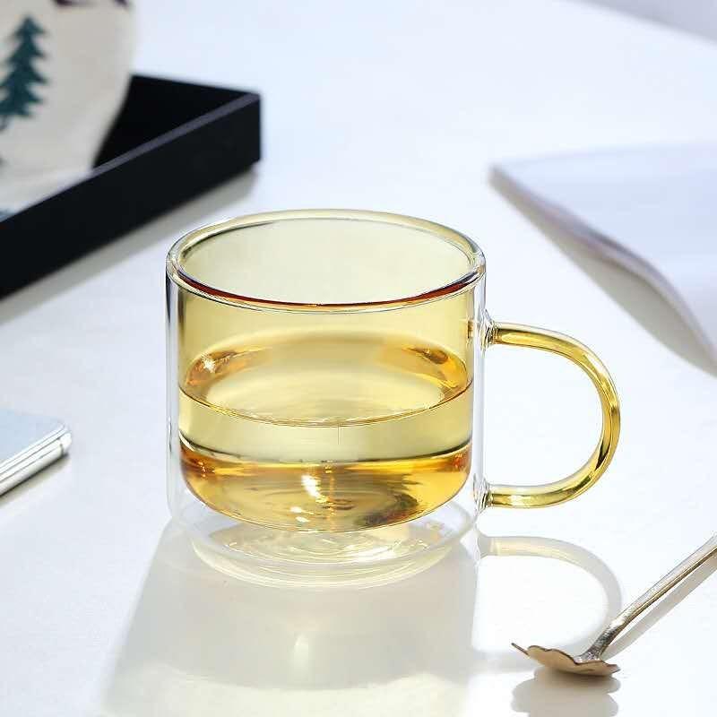 250ml Wine Drinking Tumbler Whiskey Vodka Coffee Juice Water Tea Creative Double Bottom Glass Mugs for Home