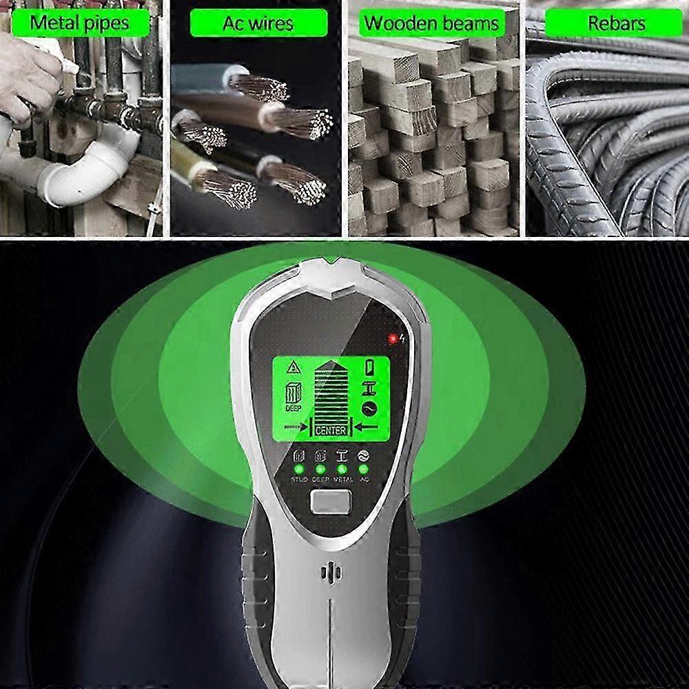 Cable Finder Wall Scanner Detector 4 In 1 Multifunctional with LCD Display Audio Alarm, Metal Detector Cable Finder Cable Finder for Metal Wood Power