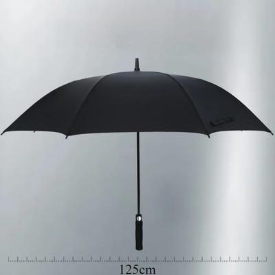 Langer Automatischer Regenschirm für Draußen UV-Schutz Business Schwarz Gummi Stark Winddicht Tragbar mit Hülle Gerader Griff Regenschirm