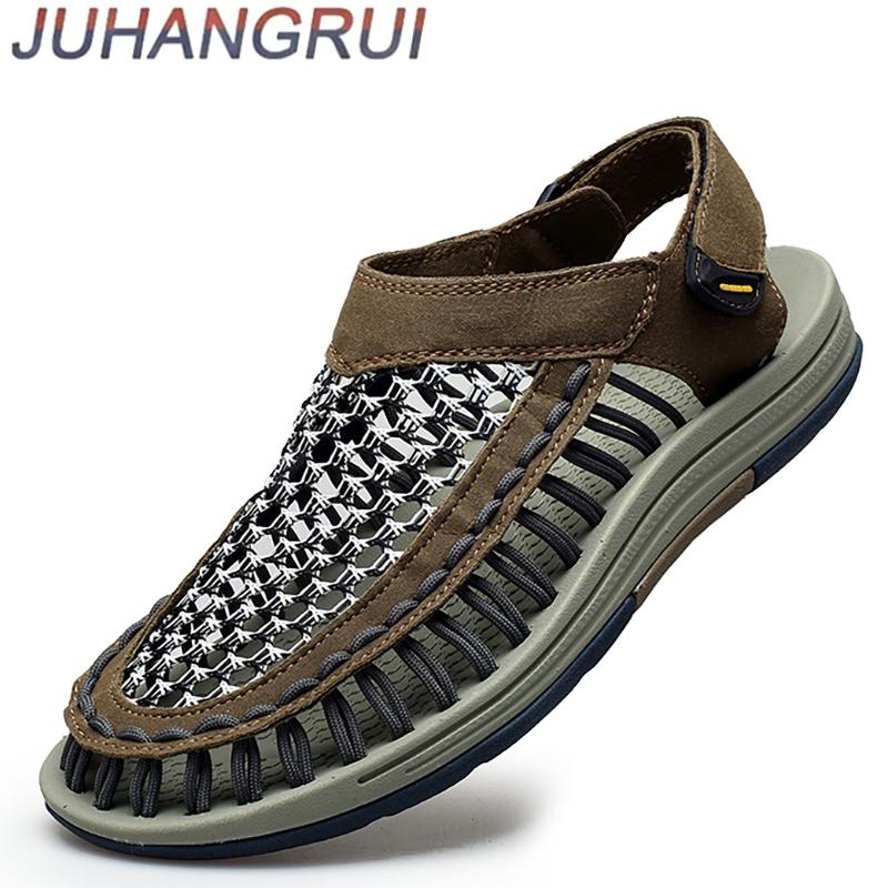 

Summer New Men Sandals Outdoor Fashion Casual Shoes Hand-woven High Quality Beach Sandals Comfortble Breathable Walking For Men 38