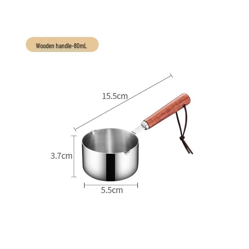 Mini Stainless Steel Hot Oil Pot with Wooden Handle