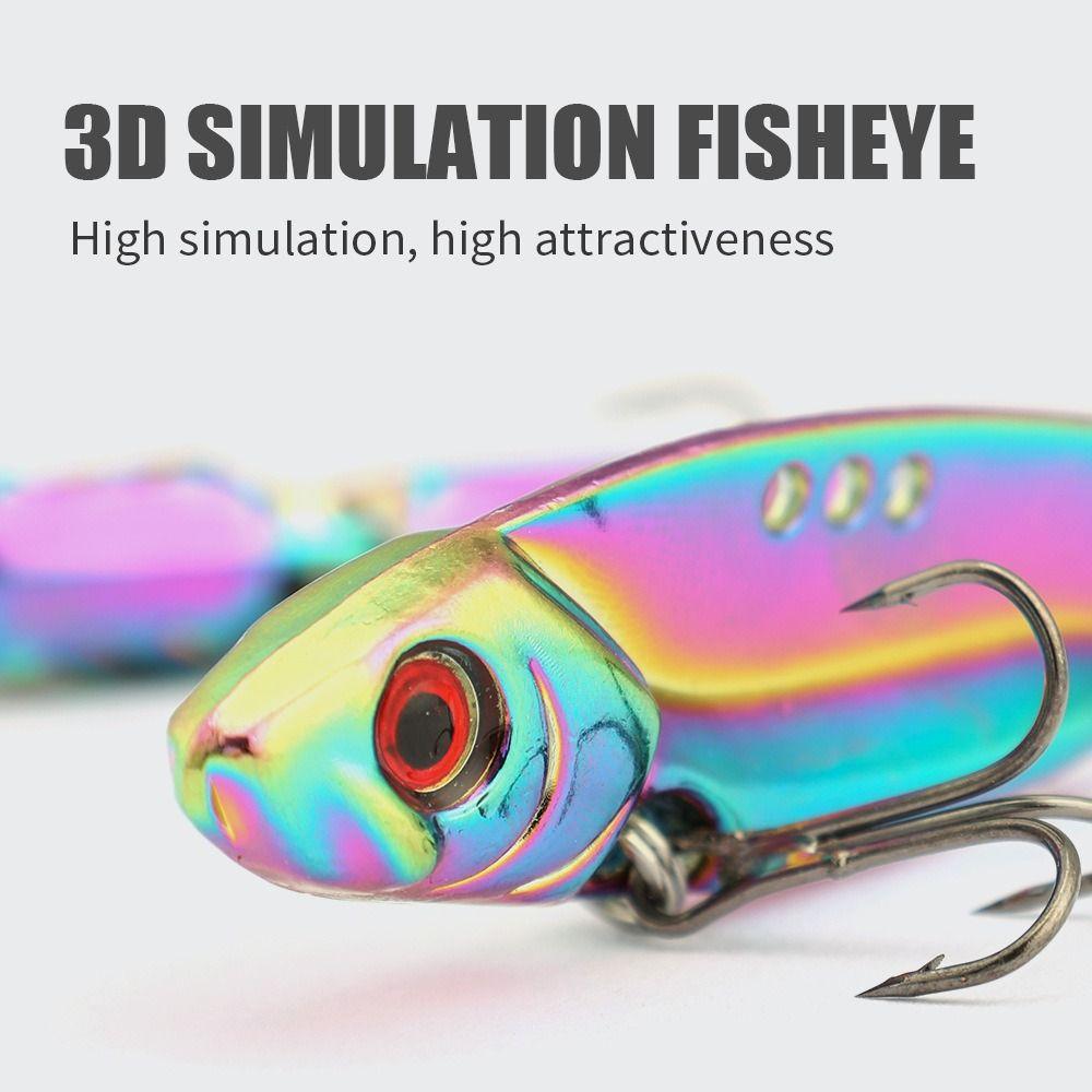 5PCS With 3D Eyes Fishing Blade Bait Zinc Alloy Swimbait Lure Durable Vib Blade Lure  For Walleye