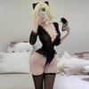Sex Lingerie Sexy Small Breasts Gather Front Crotch Nightdress One-piece Suit Lace Pajamas