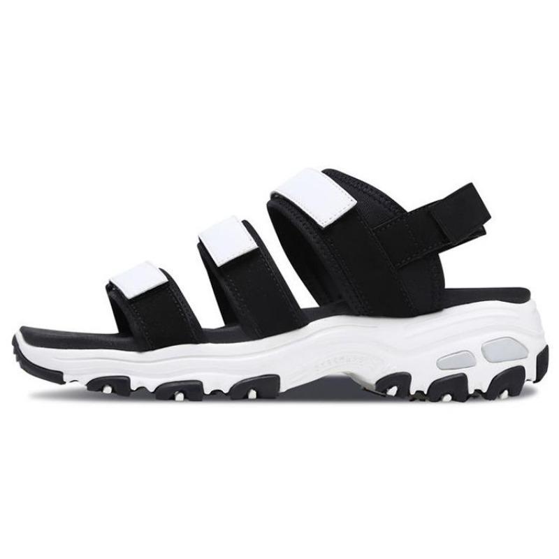 Skechers D lites Women Sport Sandals Black White 66666108-BKW 35