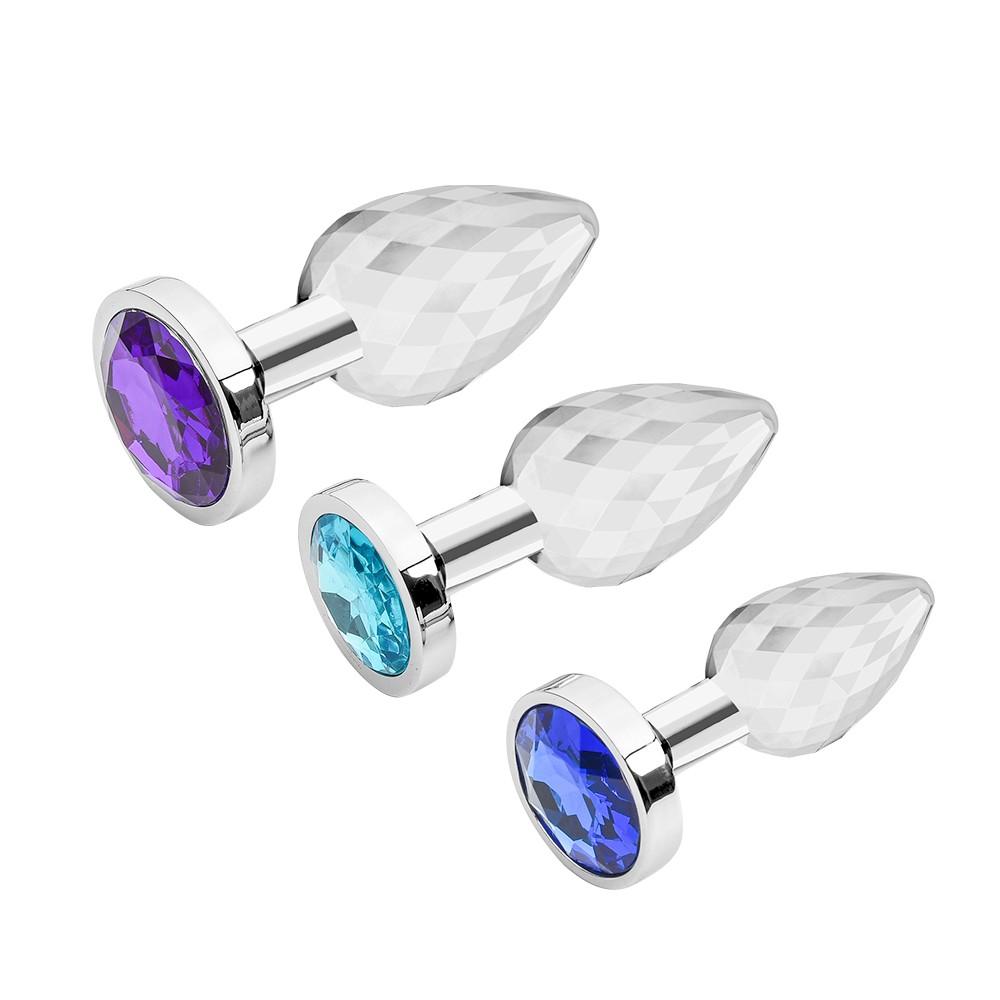 Facettenreiches Analkugeln-Buttplug-Set aus Metall, funkelnd, klein, groß, Analplug, Schmuck, Dildo, funkelnd, Ass Plug, Sexspielzeug, Mann, Frau