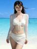 2026 Elegant Women's Long Sleeve Knit Bikini Set: Push-Up Swimwear for Vacation