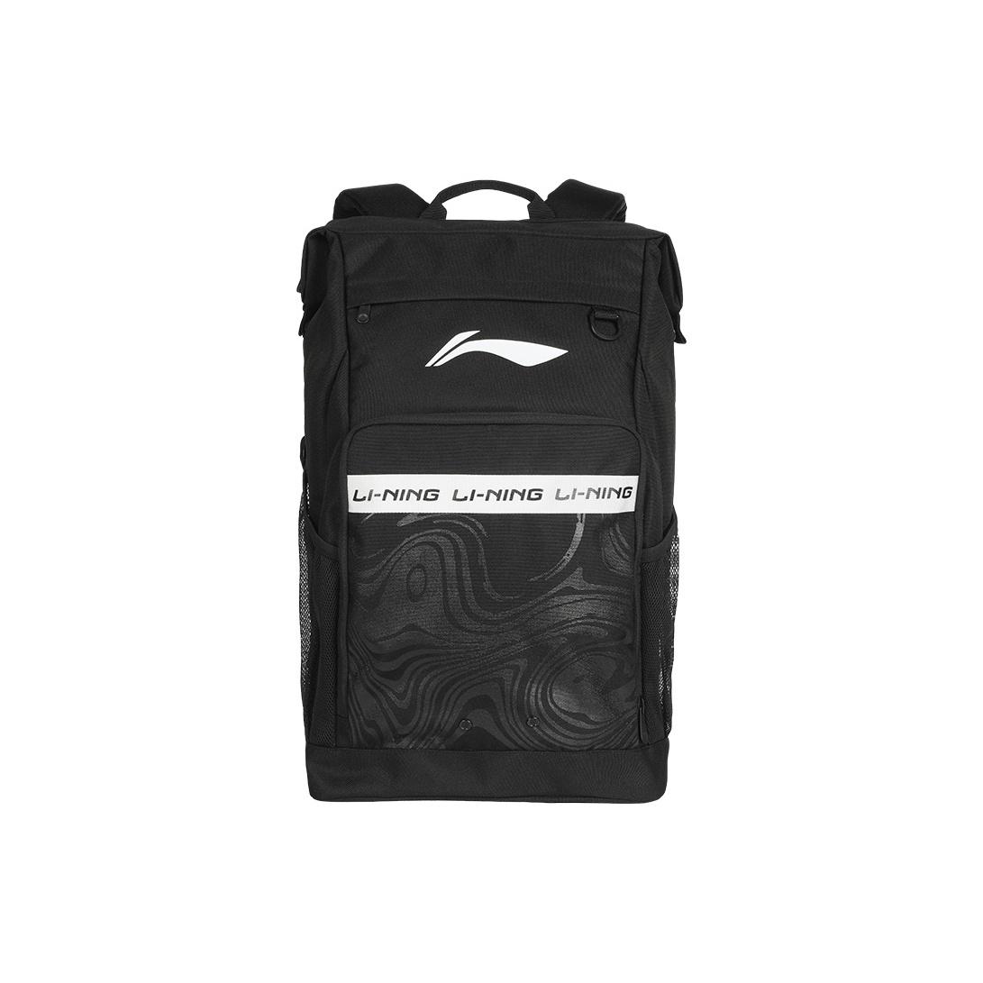 Li Ning 25L Multi-Pocket Durable Travel Polyester Backpack Unisex Backpack ABSV517 Black
