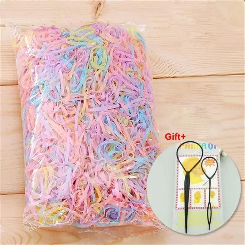 

800Pcs/Pack Elastic Band Ponytail Rope Hair Accessories for Girls Rubber Hairband