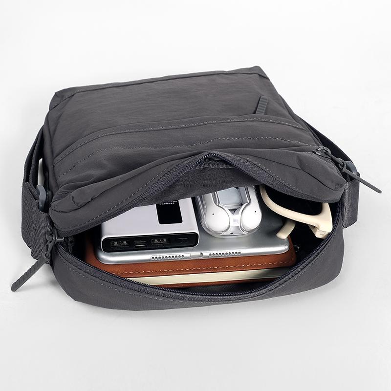 Men's Shoulder Bag Vertical Crossbody Bag Solid Color Nylon Bag
