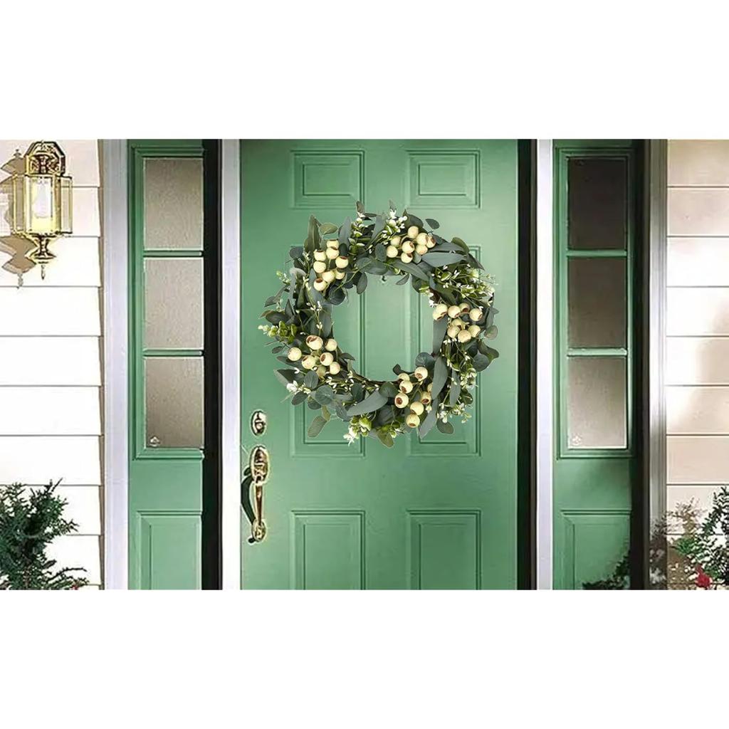 20 Zoll Grün Wohndekor für Wand Veranda Fenster Frühlings-Sommer-Kranz mit Großen Beeren für Alle Jahreszeiten Winter Weihnachten