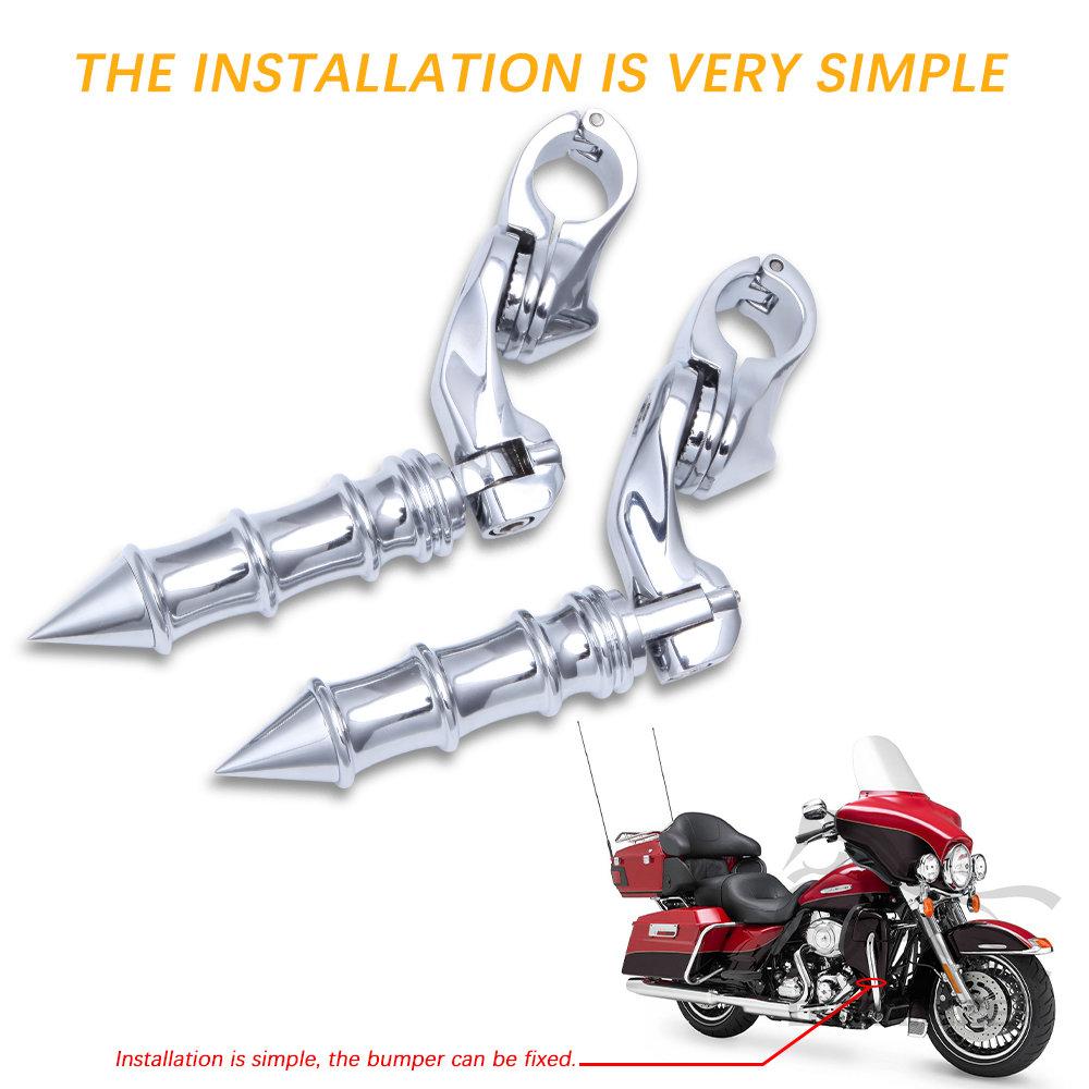 Universal For Harley Davidson Road King Road Street Glide Motorcycle Highway Foot Pegs Footrest 1.25" Engine Guard Pedal