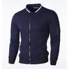 New Fashion Men's Sweater Zip Stand-up Collar Sweater Jacket Men's Casual Style Plaid Cardigan Tops