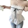 #Summer new pure lace lace bow tube top integrated chest pad top women