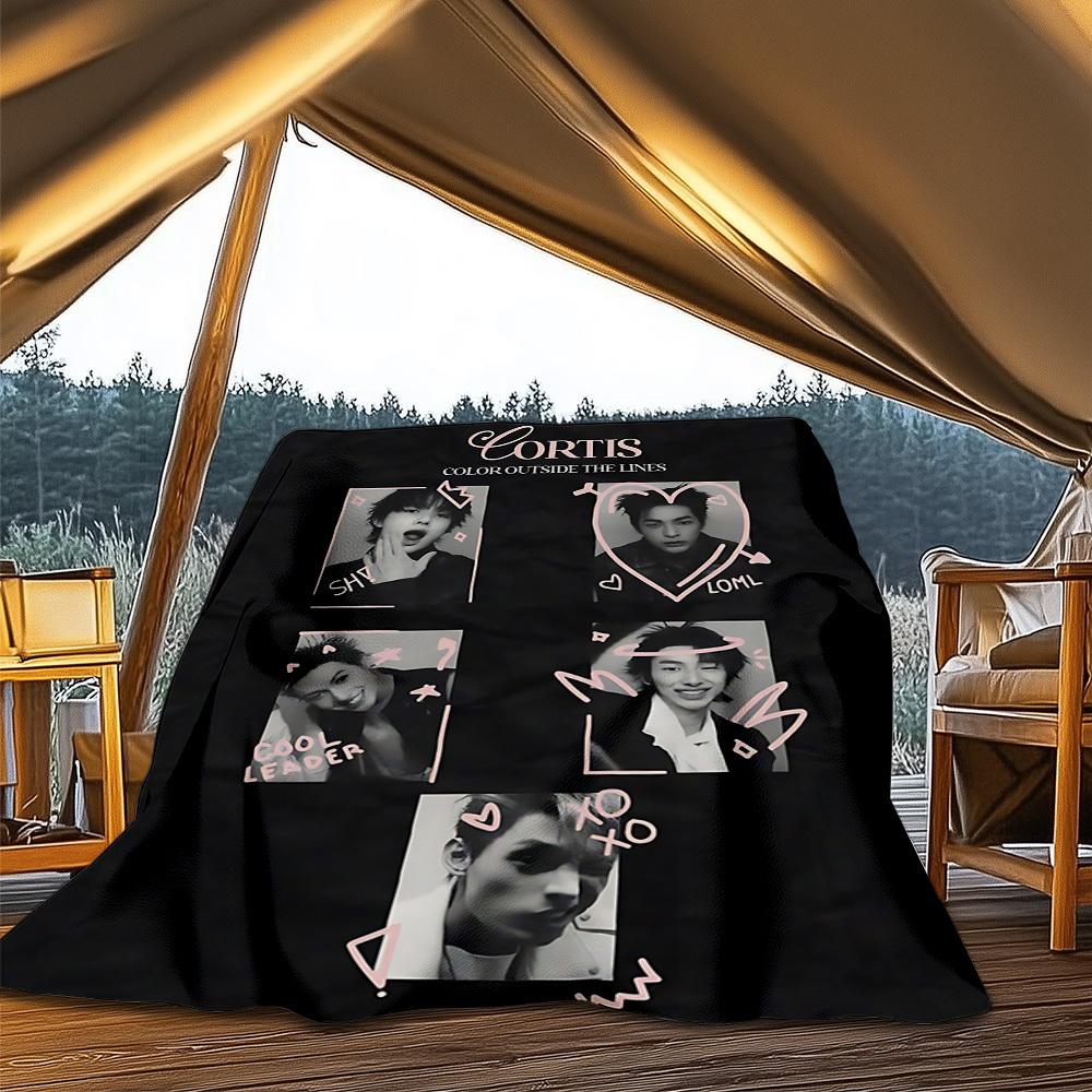 1pc K Pop, Cortis Outdoor Flannel Blanket, Soft,
