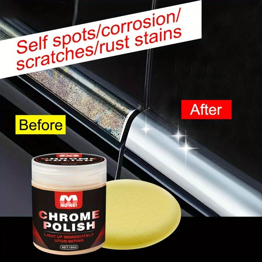 Car Door Handle Window Chrome Bright Strip Repair Metal Polishing Gloss Refurbishment Paste Water Stains Rust Removal Oxidation