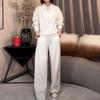 Women's 2025 Spring/Autumn Casual Slimming Sweatshirt Set with Stand-up Collar Design