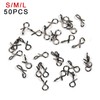 `Links Fly Fishing Snap Hooks Connectors Stainless Steel S/M/L 50pcs/set Useful`