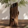 Dried Flower Arrangement Container 3D Printed Tree Stump Ornament, Creative Vase, Natural Style Nature Inspired Home Decor Pen Holder, Retro