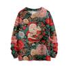 Women's Fashion Casual Long Sleeve Christmas Printed Round Neck Knitted Top