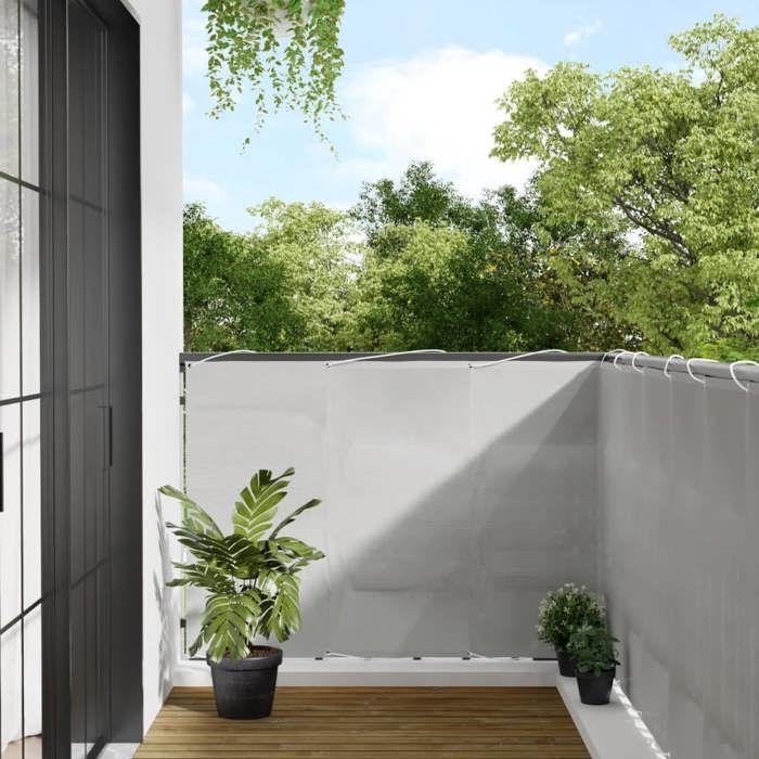 VidaXL Écran de Balcon, Brise-vue de Jardin, Écran de Protection, Écran d'Intimité Terrasse Extérieur, Gris Clair 120x600 cm 4000017
