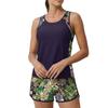 Women’s Two Piece Tankini Swimsuit Set with Tropical Print Sleeveless Top and Shorts Lightweight Quick Dry Fabric