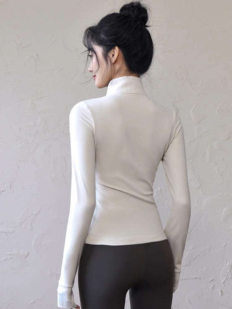 Giacca Corta da Donna Slim Fit - Collo Alto Versatile, Maniche Lunghe, Perfetta per Corsa, Yoga e Attività Fitness all'Aperto