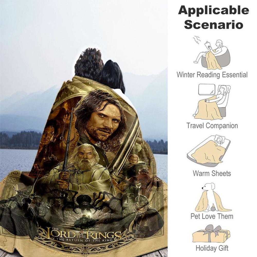 1PC Lord of the Rings Return of the King Outdoor Flannel Blanket Soft Plush Decor for Picnics, camping,Bedroom, Playroom, Office1160A