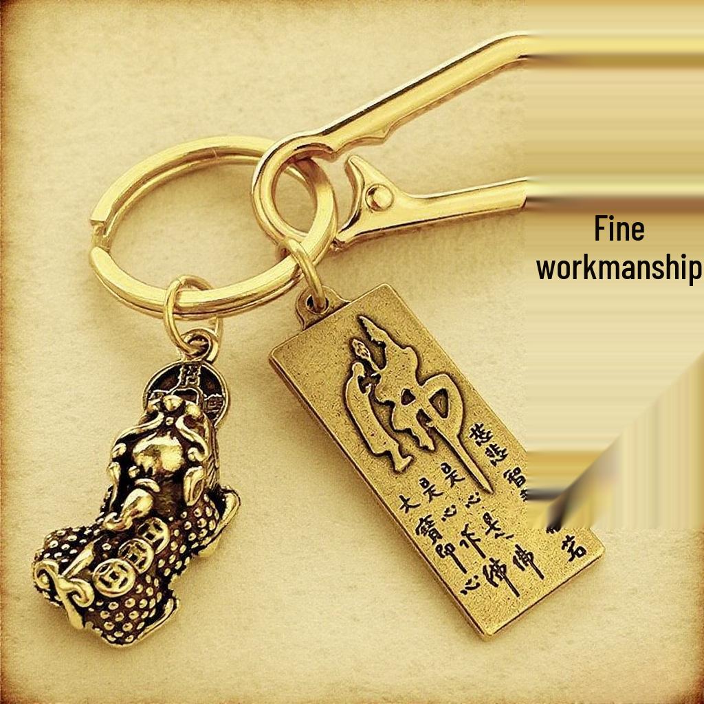 Fortune Keychain: Wealth-Attracting Pixiu & Zodiac Pendant for Road Safety