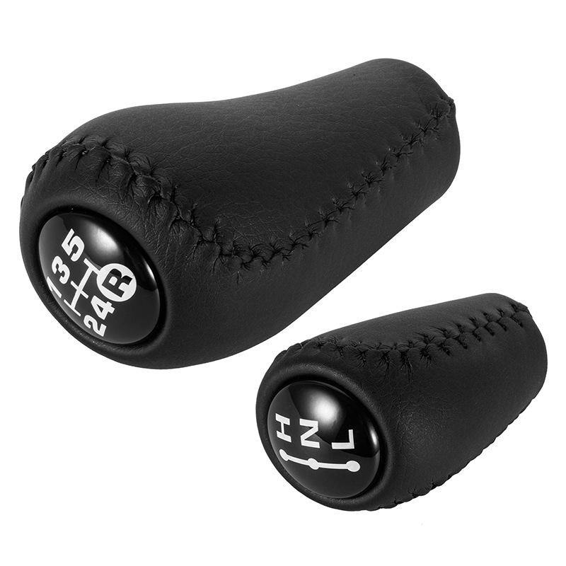 Manual Leather-Wrapped Gear Shift Knob/Transfer Case Knob for Toyota Prado LC120 Land Cruiser 2003-2009 Interior Accessories